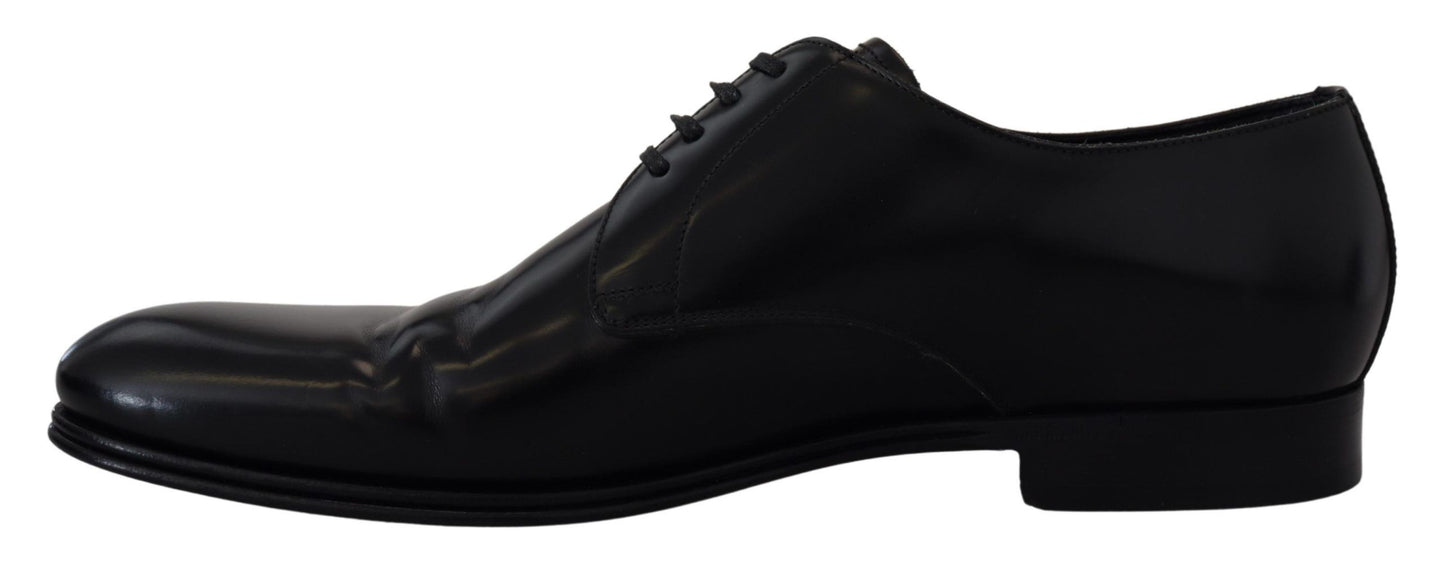 Dolce & Gabbana Elegant Black Leather Derby Shoes Dolce & Gabbana