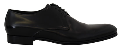 Dolce & Gabbana Elegant Black Leather Derby Shoes Dolce & Gabbana