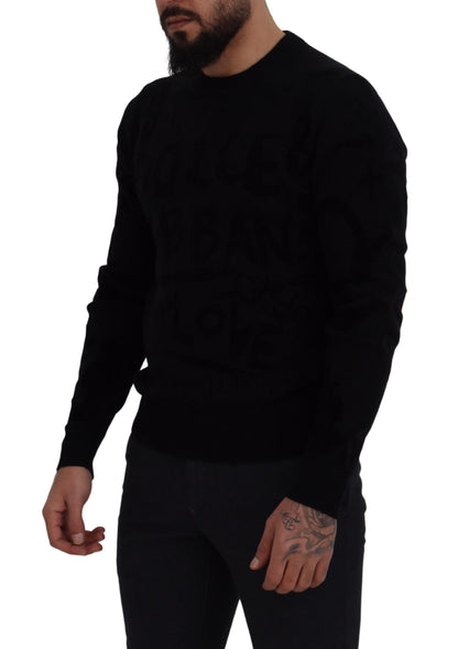 Dolce & Gabbana Elegant Black Logo Wool Sweater Dolce & Gabbana