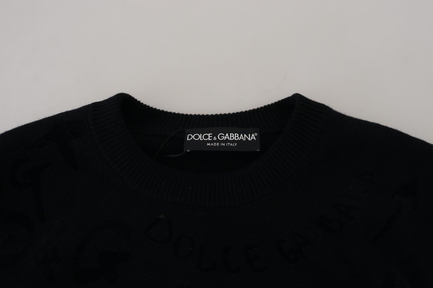 Dolce & Gabbana Elegant Black Logo Wool Sweater Dolce & Gabbana