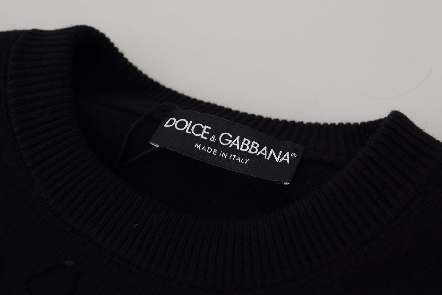 Dolce & Gabbana Elegant Black Logo Wool Sweater Dolce & Gabbana