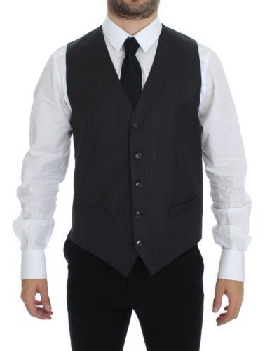 Dolce & Gabbana Elegant Gray Wool Formal Vest Dolce & Gabbana