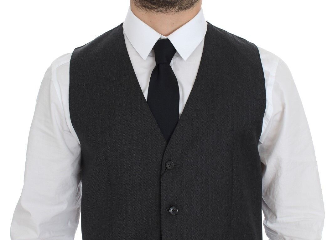 Dolce & Gabbana Elegant Gray Wool Formal Vest Dolce & Gabbana