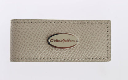 Dolce & Gabbana Elegant Beige Leather Money Clip Dolce & Gabbana