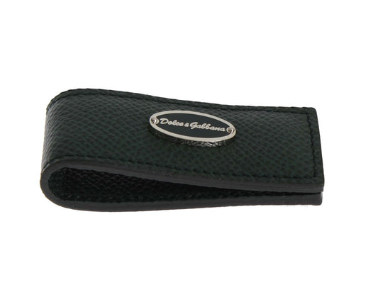 Dolce & Gabbana Elegant Green Leather Money Clip Dolce & Gabbana