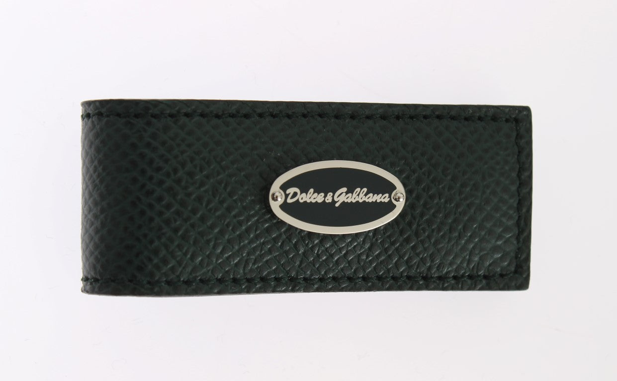 Dolce & Gabbana Elegant Green Leather Money Clip Dolce & Gabbana