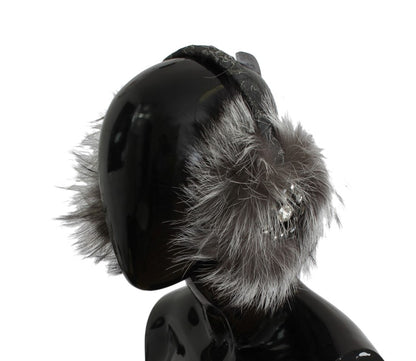 Dolce & Gabbana Elegant Fur and Crystal Ear Muffs Dolce & Gabbana