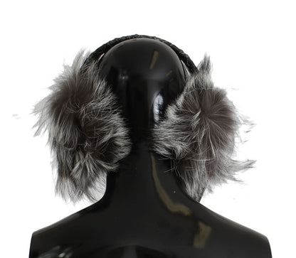 Dolce & Gabbana Elegant Fur and Crystal Ear Muffs Dolce & Gabbana