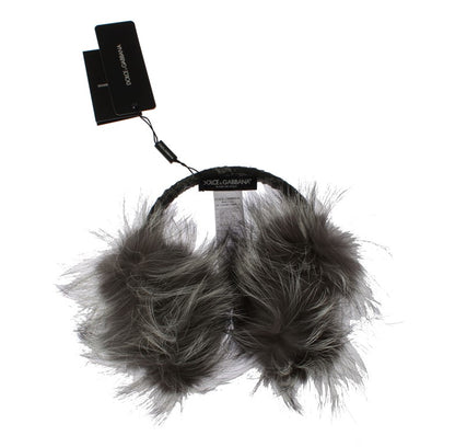 Dolce & Gabbana Elegant Fur and Crystal Ear Muffs Dolce & Gabbana