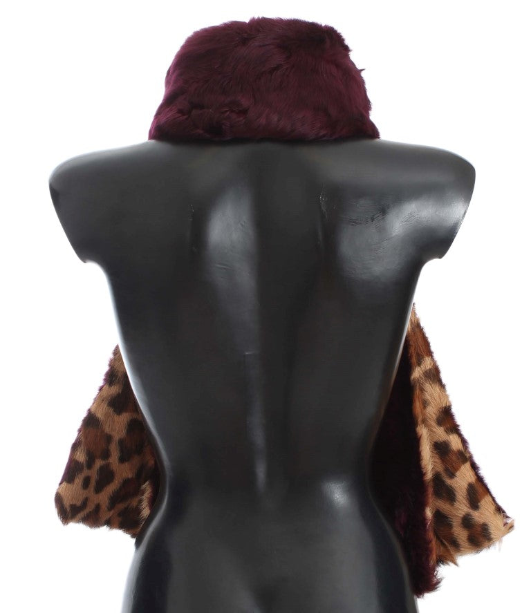 Dolce & Gabbana Exquisite Leopard Print Lambskin Fur Scarf Dolce & Gabbana