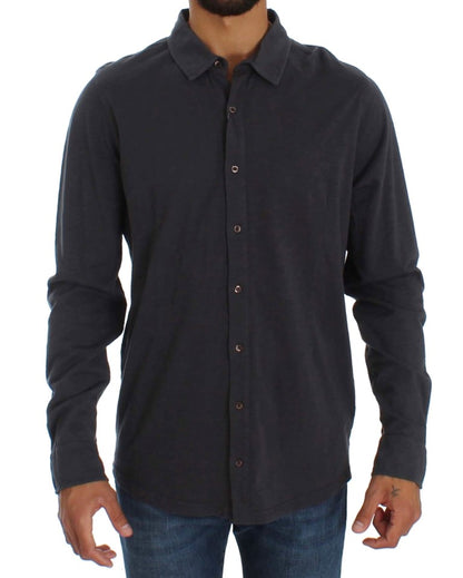 Alpha Massimo Rebecchi Sleek Gray Casual Cotton Shirt Alpha Massimo Rebecchi