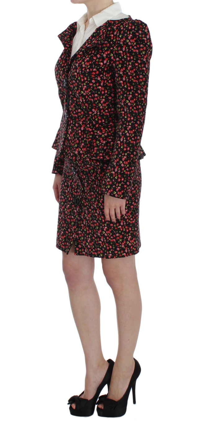 BENCIVENGA Elegant Floral Two-Piece Skirt Suit Set BENCIVENGA