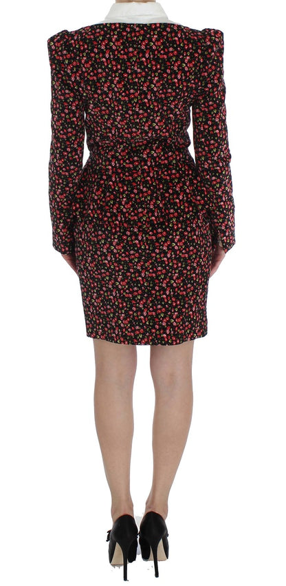 BENCIVENGA Elegant Floral Two-Piece Skirt Suit Set BENCIVENGA