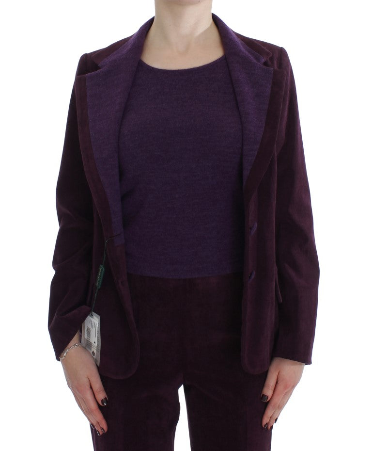 BENCIVENGA Elegant Purple Wool Blend Three Piece Suit Set BENCIVENGA