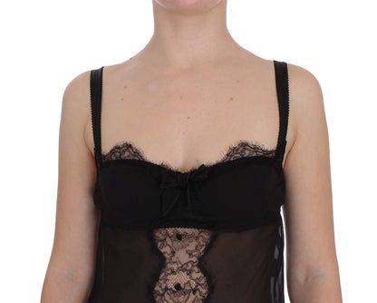 Dolce & Gabbana Elegant Silk Floral Lace Babydoll Chemise Dolce & Gabbana