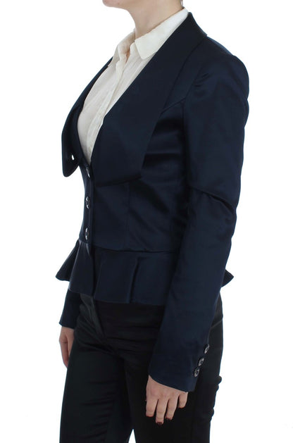 Exte Elegant Blue Blazer Jacket with Designer Flair Exte