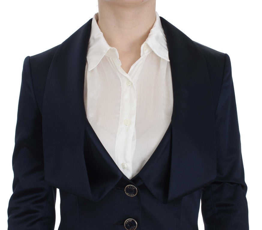 Exte Elegant Blue Blazer Jacket with Designer Flair Exte