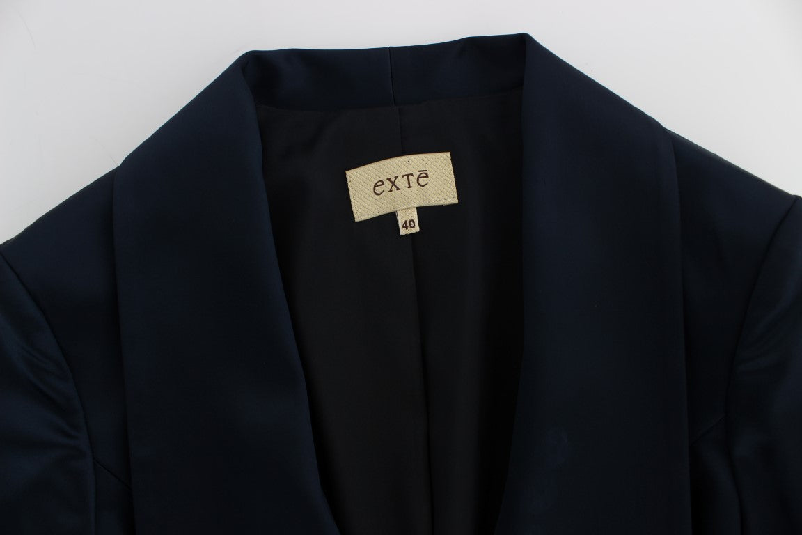 Exte Elegant Blue Blazer Jacket with Designer Flair Exte