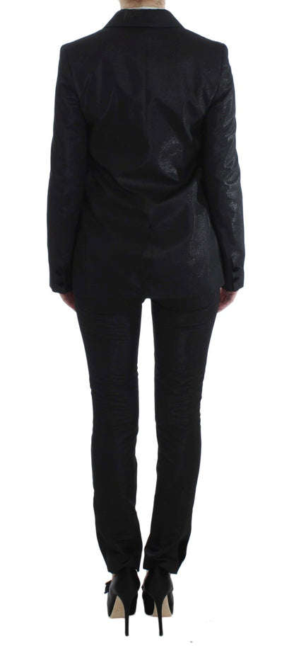 Exte Elegant Three-Piece Black Pants Suit Exte