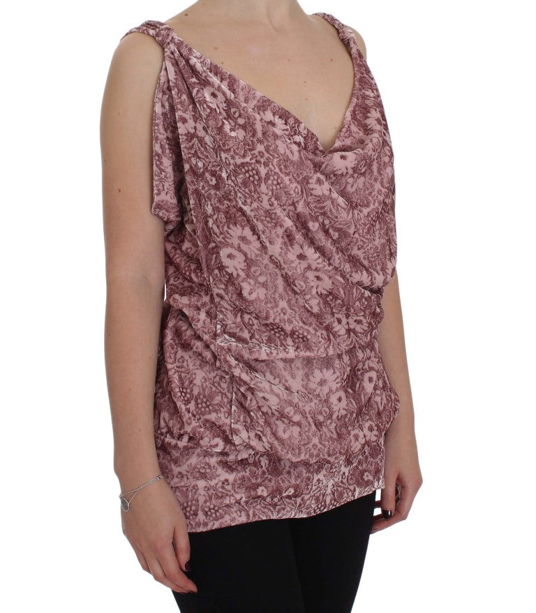 Exte Silk Blend Floral Print Top Exte