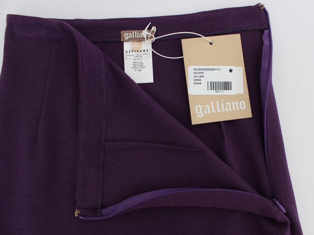 John Galliano Elegant Purple Pencil Skirt John Galliano