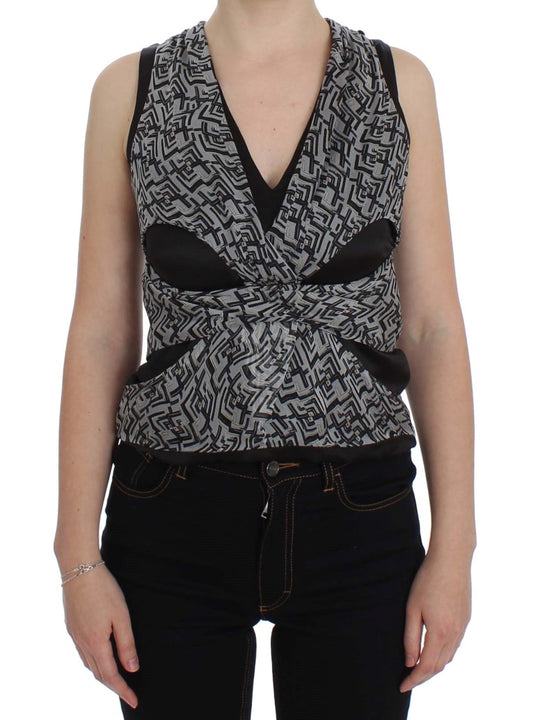 Karl Lagerfeld Elegant Silk Blouse with Logo Detailing Karl Lagerfeld