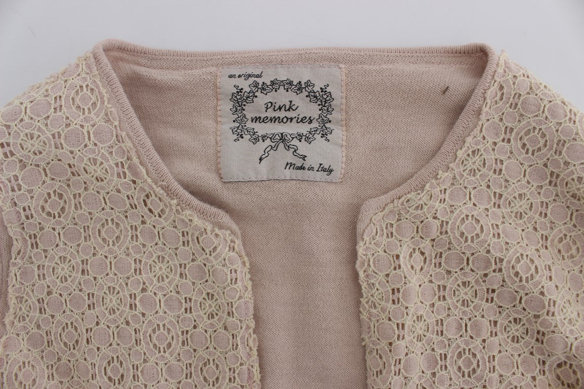 PINK MEMORIES Elegant Pink Wrap Sweater Cotton Knit PINK MEMORIES