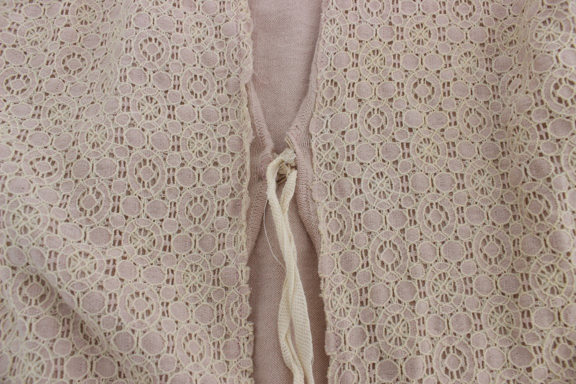 PINK MEMORIES Elegant Pink Wrap Sweater Cotton Knit PINK MEMORIES