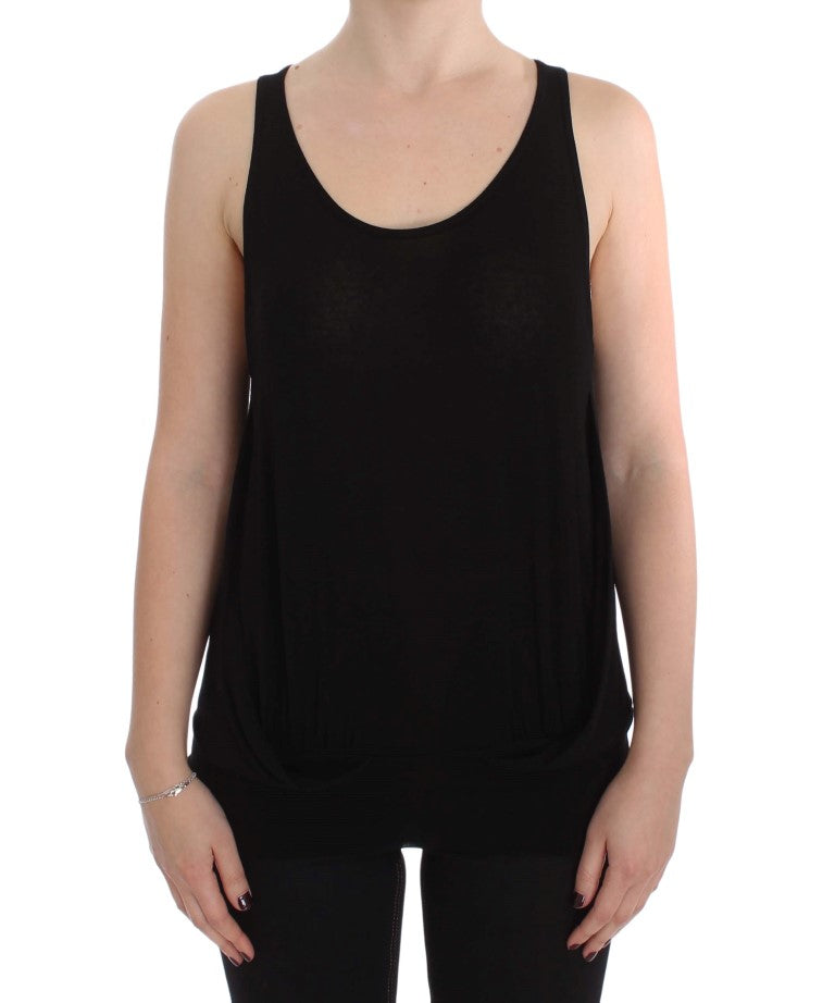 PLEIN SUD Sleek Black Cami Blouse Tank Top PLEIN SUD