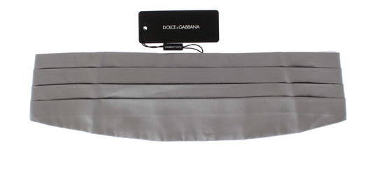 Dolce & Gabbana Elegant Silver Silk Cummerbund Dolce & Gabbana