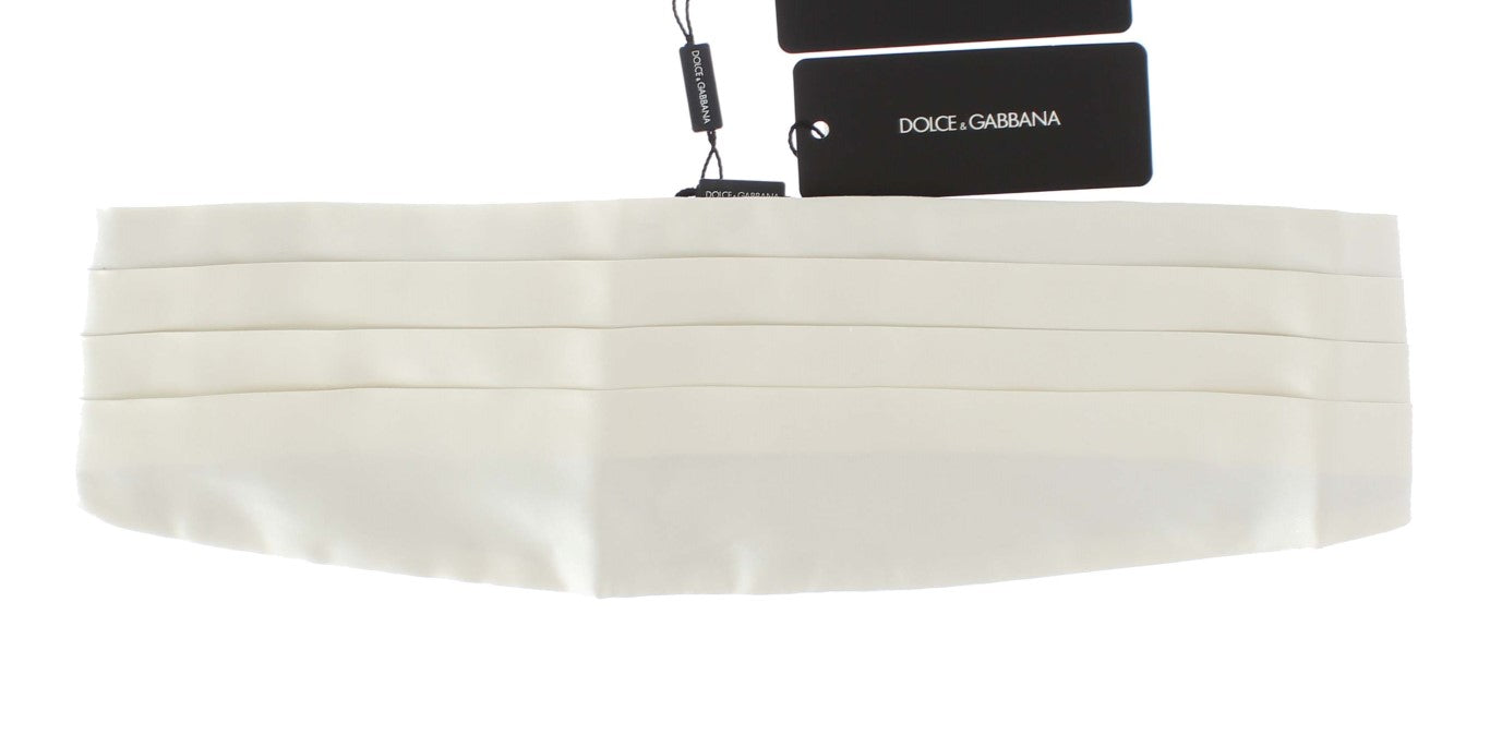 Dolce & Gabbana Exclusive White Silk Cummerbund Dolce & Gabbana