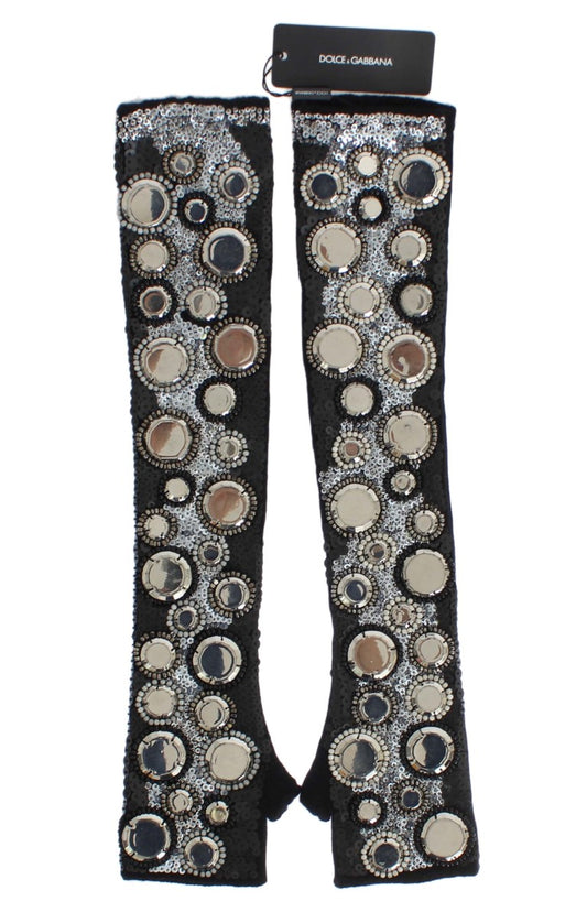 Dolce & Gabbana Sequin-Embellished Cashmere Fingerless Gloves Dolce & Gabbana