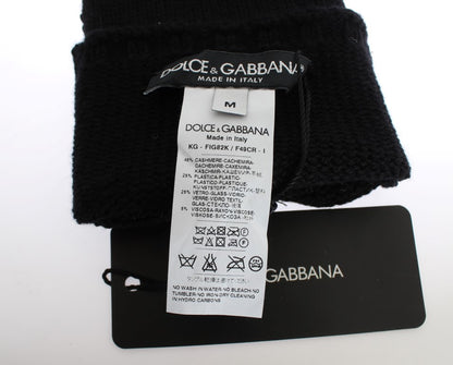 Dolce & Gabbana Sequin-Embellished Cashmere Fingerless Gloves Dolce & Gabbana