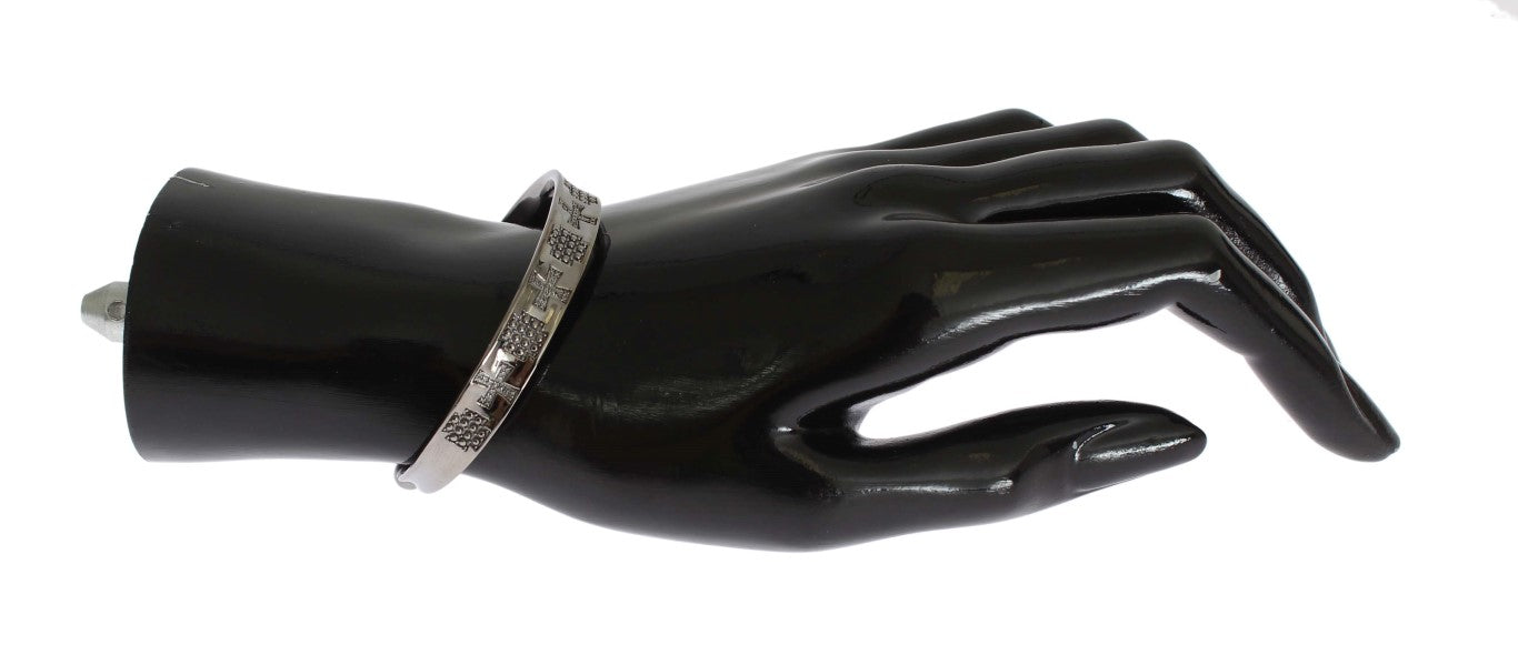 Nialaya Elegant Rhodium Silver Bangle Nialaya