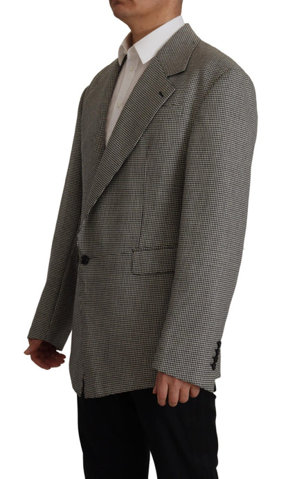 Dolce & Gabbana Elegant Gray Checkered Wool Blazer Dolce & Gabbana