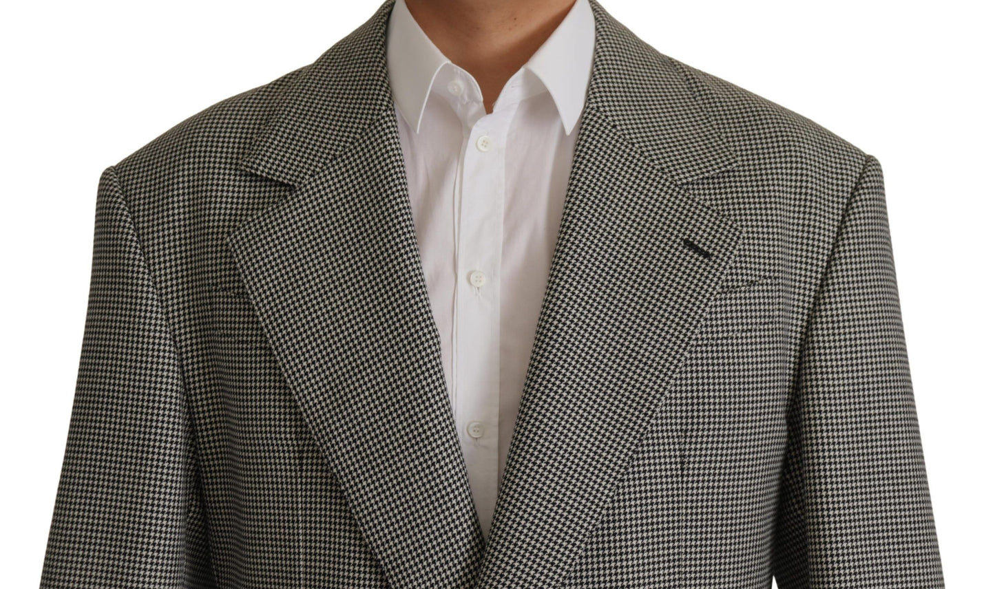 Dolce & Gabbana Elegant Gray Checkered Wool Blazer Dolce & Gabbana