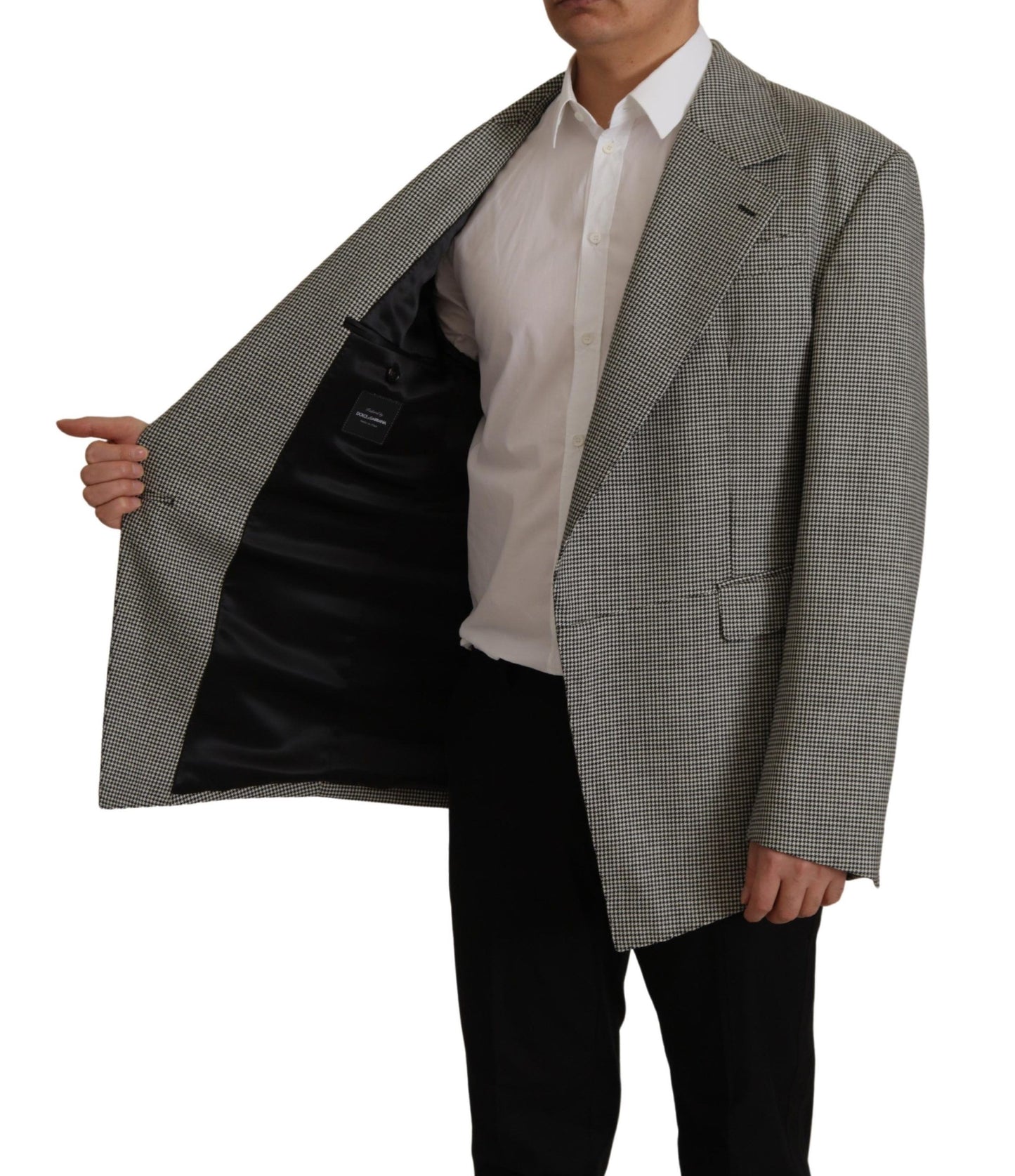 Dolce & Gabbana Elegant Gray Checkered Wool Blazer Dolce & Gabbana