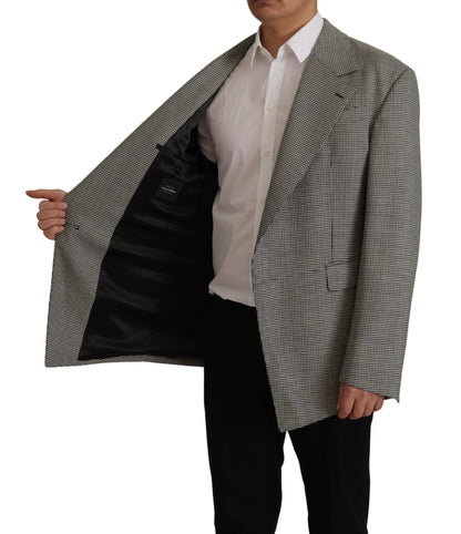 Dolce & Gabbana Elegant Gray Checkered Wool Blazer Dolce & Gabbana