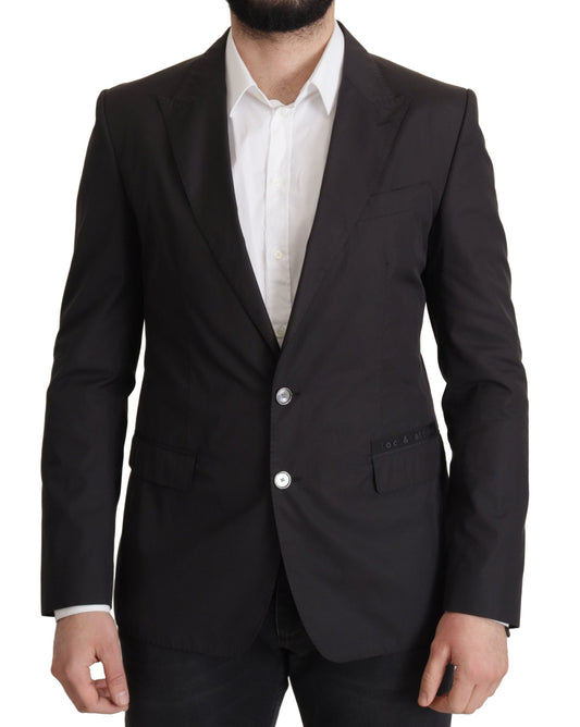 Dolce & Gabbana Elegant Taormina Black Cotton Blazer Dolce & Gabbana