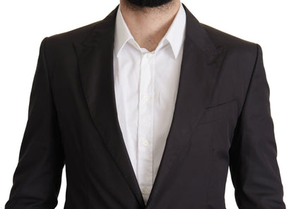 Dolce & Gabbana Elegant Taormina Black Cotton Blazer Dolce & Gabbana