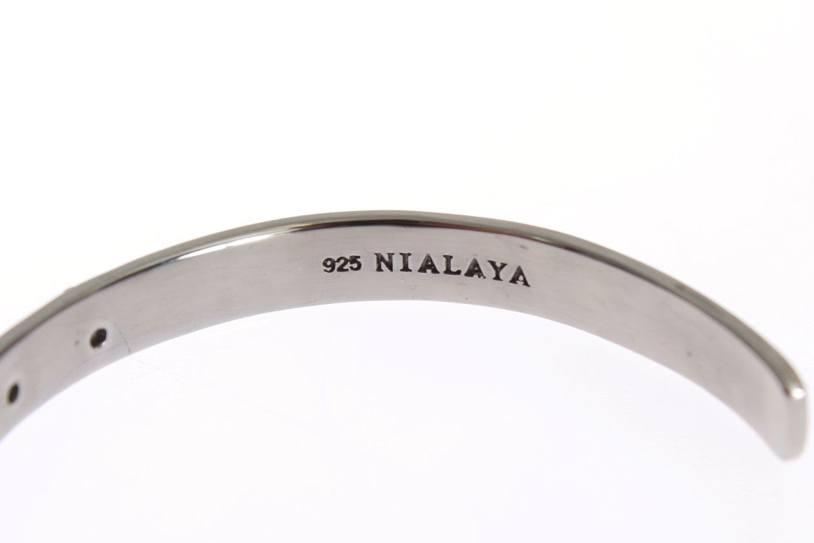 Chic Nialaya Silver CZ Bangle for Her Nialaya