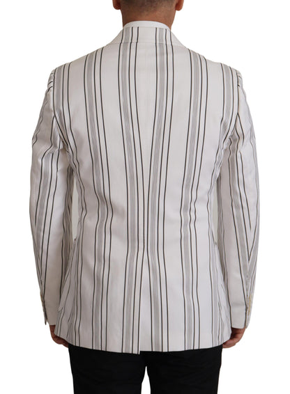 Dolce & Gabbana Elegant Striped Cotton Blend Blazer Dolce & Gabbana