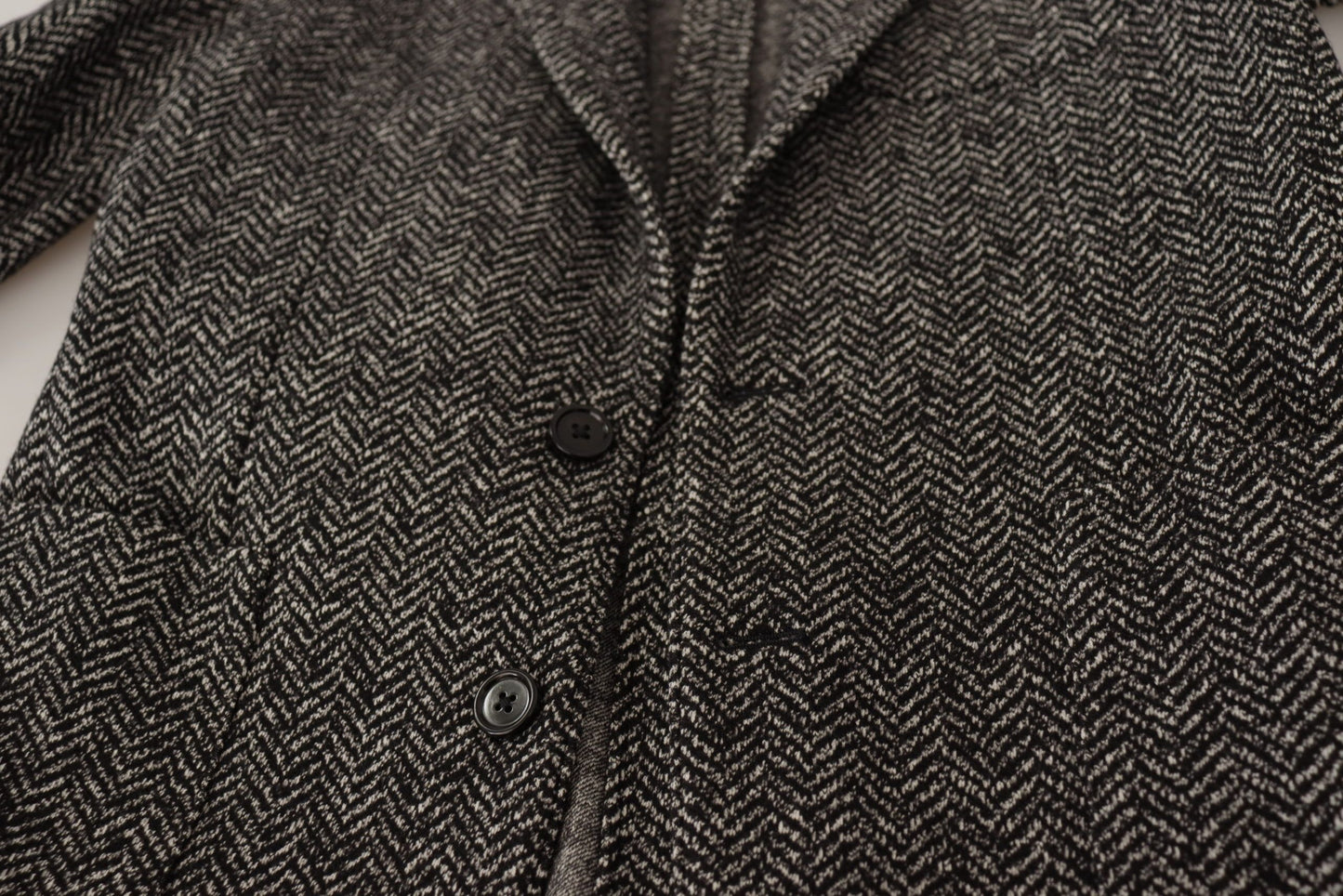 Dolce & Gabbana Exquisite Gray Herringbone Blazer Jacket Dolce & Gabbana