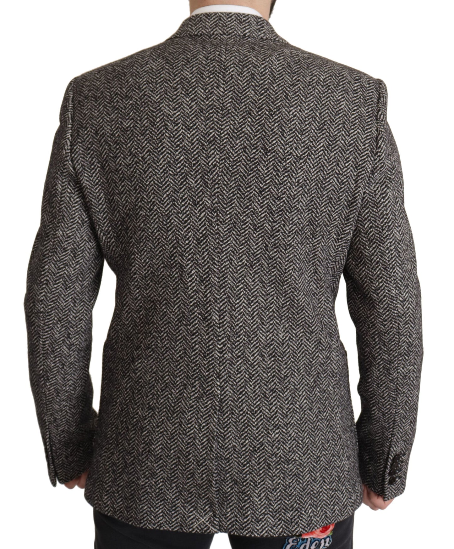 Dolce & Gabbana Exquisite Gray Herringbone Blazer Jacket Dolce & Gabbana