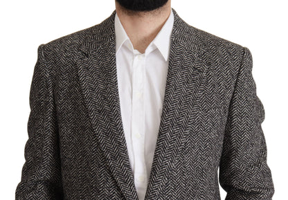 Dolce & Gabbana Exquisite Gray Herringbone Blazer Jacket Dolce & Gabbana