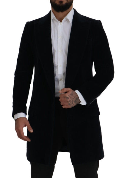 Dolce & Gabbana Elegant Black Cotton Long Cardigan Jacket Dolce & Gabbana