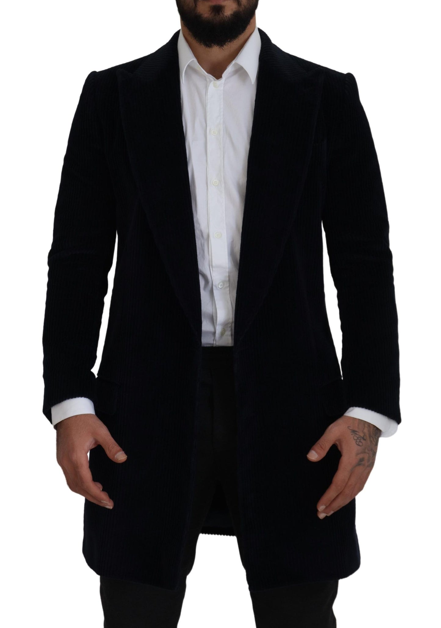 Dolce & Gabbana Elegant Black Cotton Long Cardigan Jacket Dolce & Gabbana