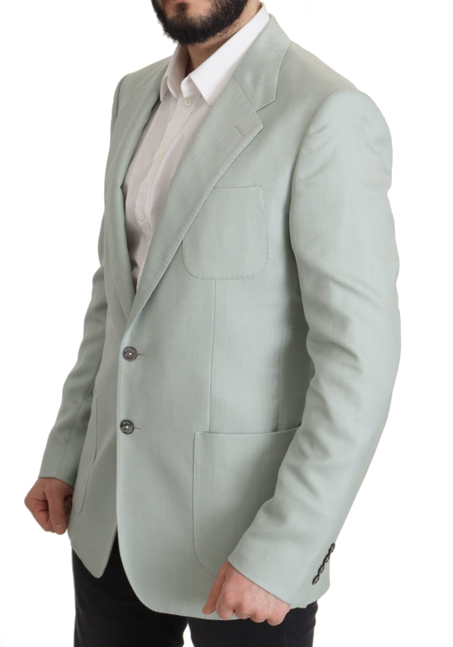 Dolce & Gabbana Elegant Mint Green Silk-Cashmere Blazer Dolce & Gabbana