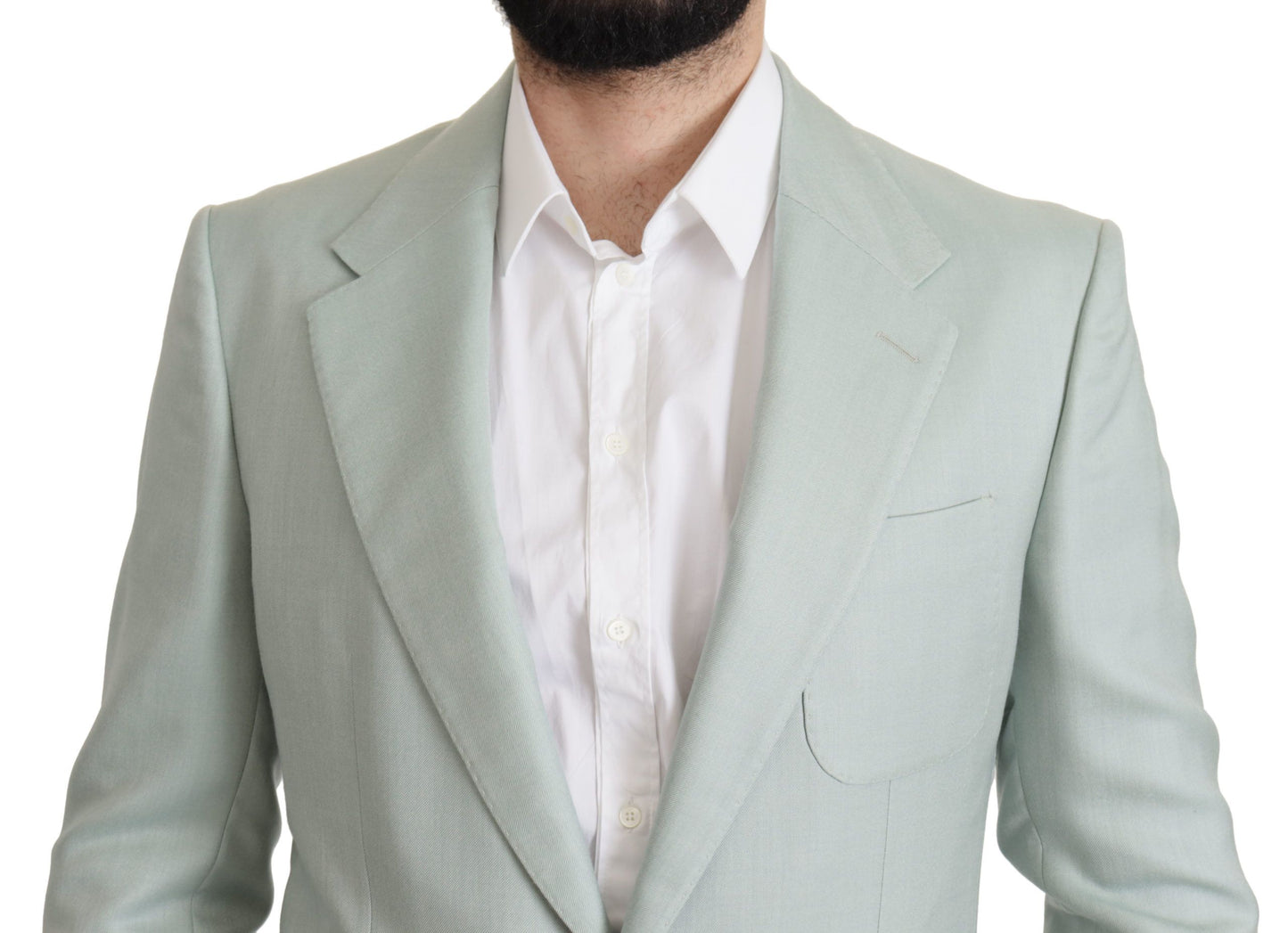 Dolce & Gabbana Elegant Mint Green Silk-Cashmere Blazer Dolce & Gabbana