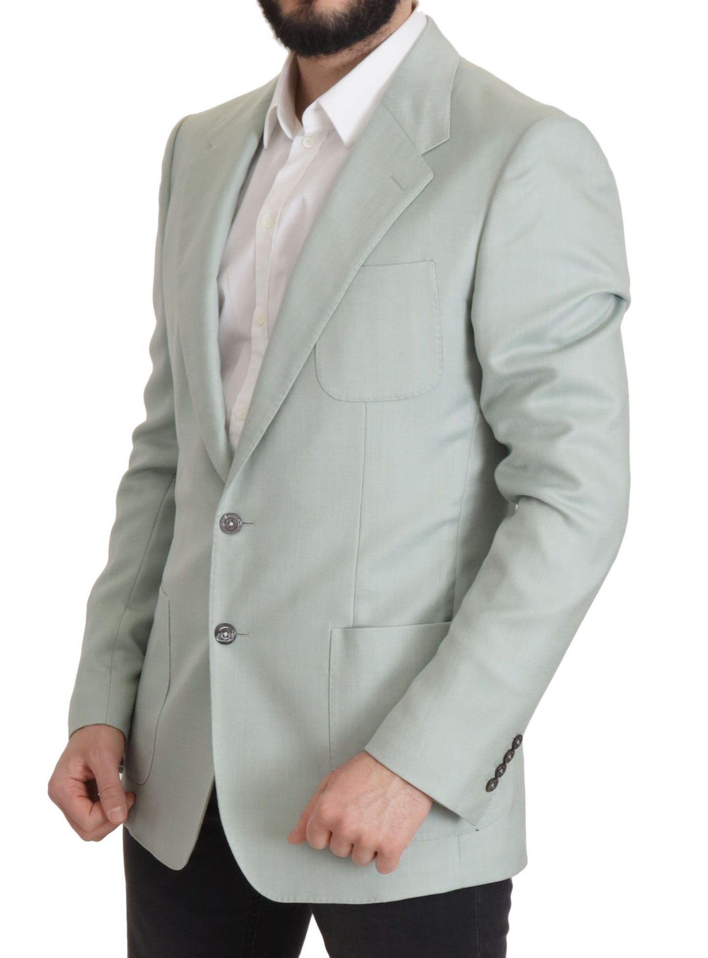 Dolce & Gabbana Elegant Mint Green Silk-Cashmere Blazer Dolce & Gabbana